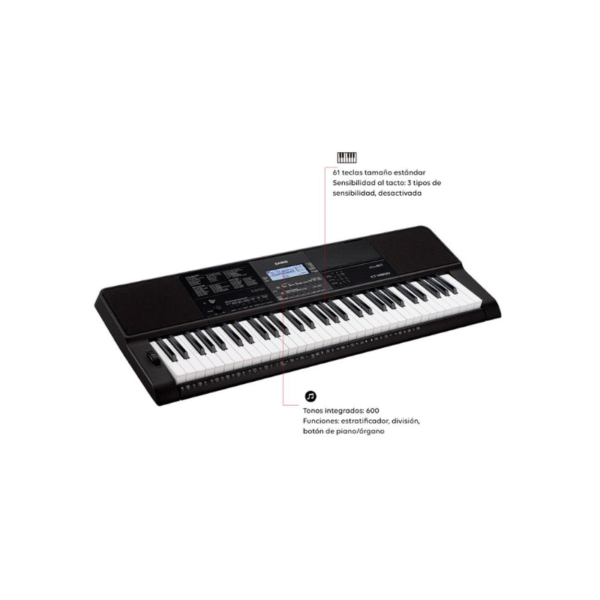 Organo Electronico CASIO – CT-X800C2-ADAP – Negro - Imagen 2