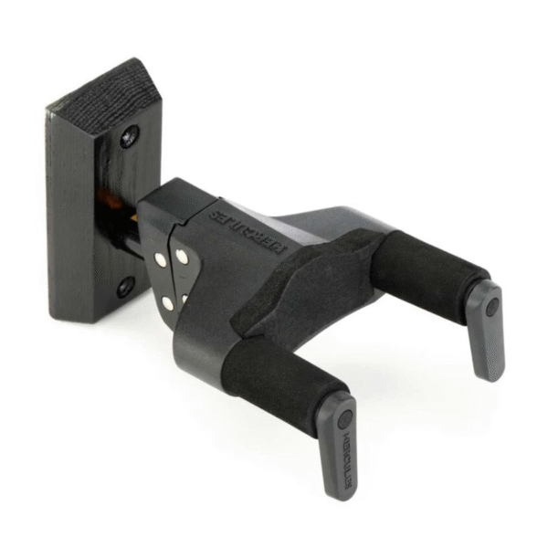 Soporte para guitarra de pared con base de madera y brazo corto/negro - Hercules GSP38WB-PLUS