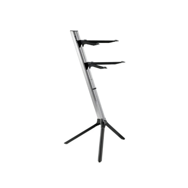 STAY 1100/01 SLIM SV – Soporte Slim para 2 Teclados – Plateado