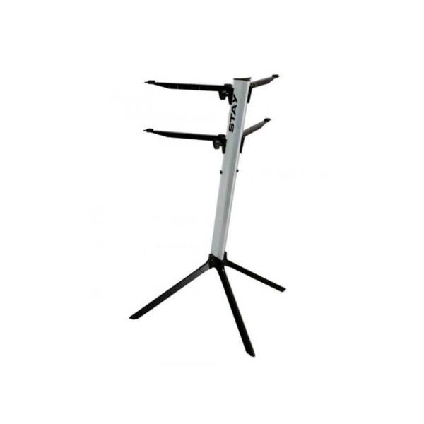 STAY 1100/01 SLIM SV – Soporte Slim para 2 Teclados – Plateado - Imagen 2