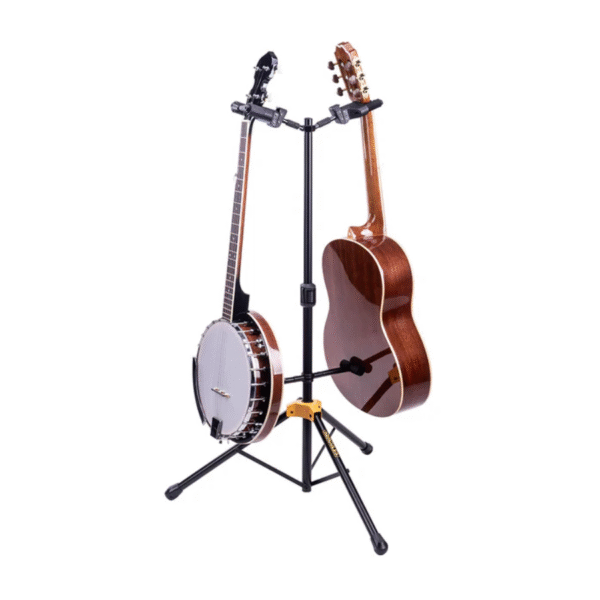Soporte Doble de Guitarra - Hercules GS422B PLUS con respaldo plegable - Imagen 2